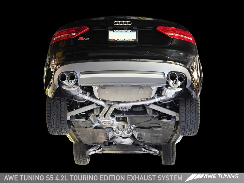 AWE Tuning 08-12 Audi B8 S5 4.2L Touring Edition Exhaust System - Polished Silver Tips 3015-43028 2 of 6