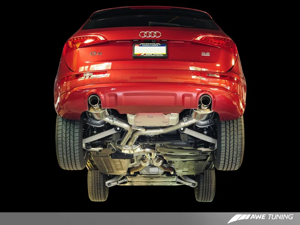 AWE Tuning 09-12 Audi 8R Q5 3.2L Non-Resonated Exhaust System (Downpipe-Back) - Diamond Black Tips 3020-33022 4 of 5