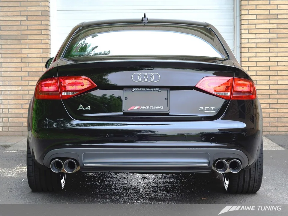 AWE Tuning 09-16 Audi B8 A4 Touring Edition Exhaust - Quad Tip Polished Silver Tips 3015-42018 3 of 4