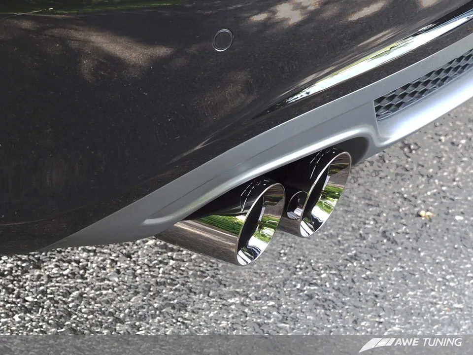 AWE Tuning 09-16 Audi B8 A4 Touring Edition Exhaust - Quad Tip Polished Silver Tips 3015-42018 4 of 4