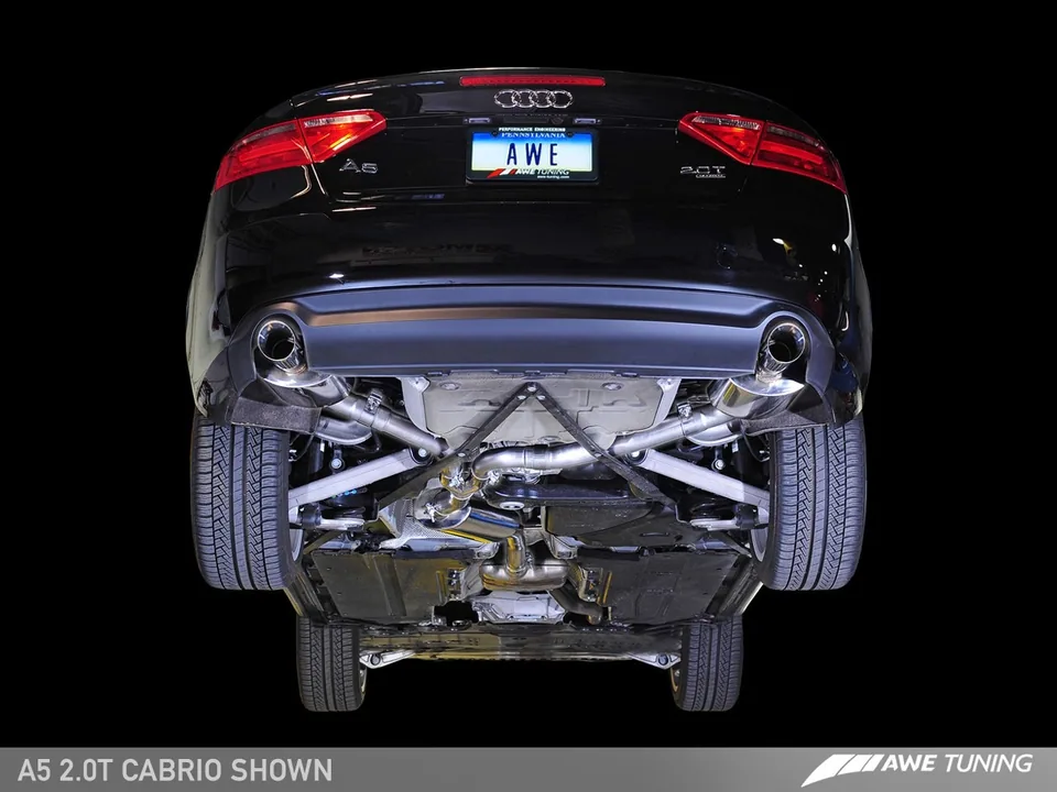 AWE Tuning 09-17 Audi B8 A5 2.0T Touring Edition Exhaust - Dual Outlet Diamond Black Tips 3015-33026 2 of 3
