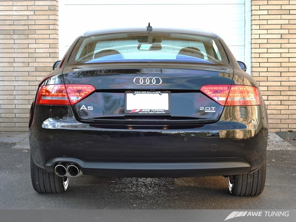 AWE Tuning 09-17 Audi B8 A5 2.0T Touring Edition Single Outlet Exhaust - Polished Silver Tips 3015-22012 2 of 3