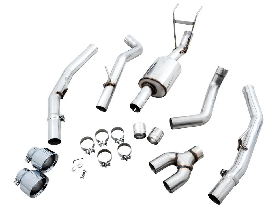 AWE Tuning 09-21 RAM 1500 5.7L (w/Cutouts) 0FG Dual Rear Exit Cat-Back Exhaust - Chrome Silver Tips 3015-32002 4 of 6
