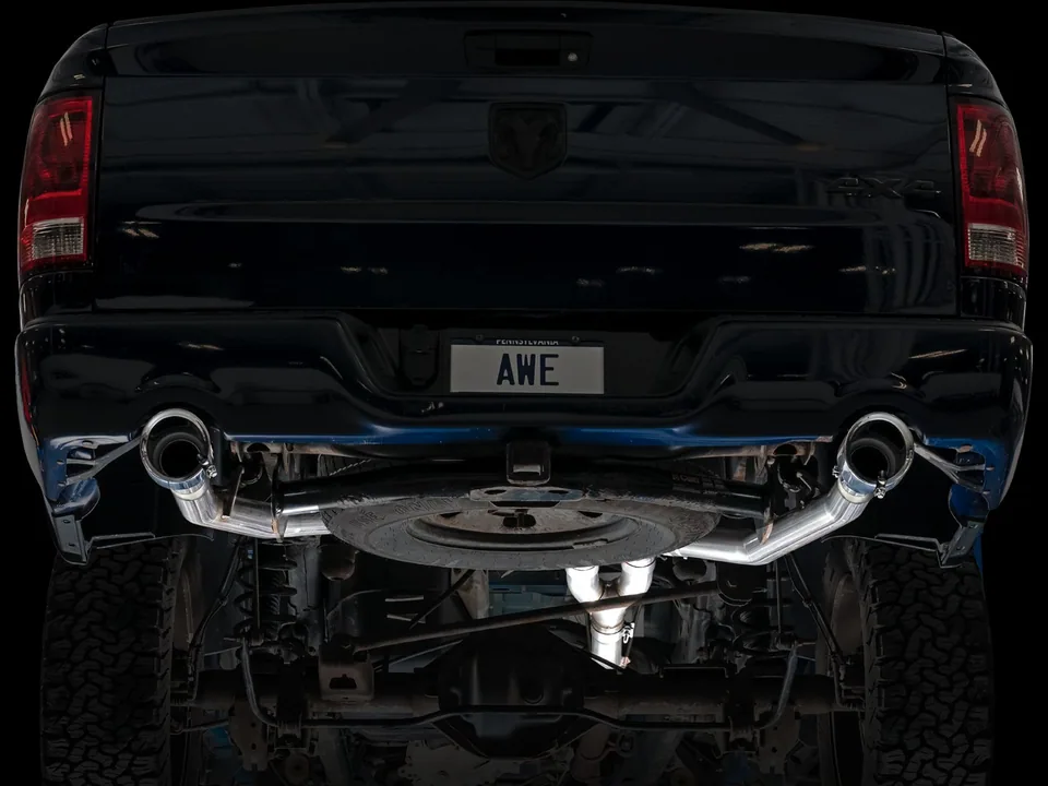 AWE Tuning 09-21 RAM 1500 5.7L (w/Cutouts) 0FG Dual Rear Exit Cat-Back Exhaust - Chrome Silver Tips 3015-32002 5 of 6