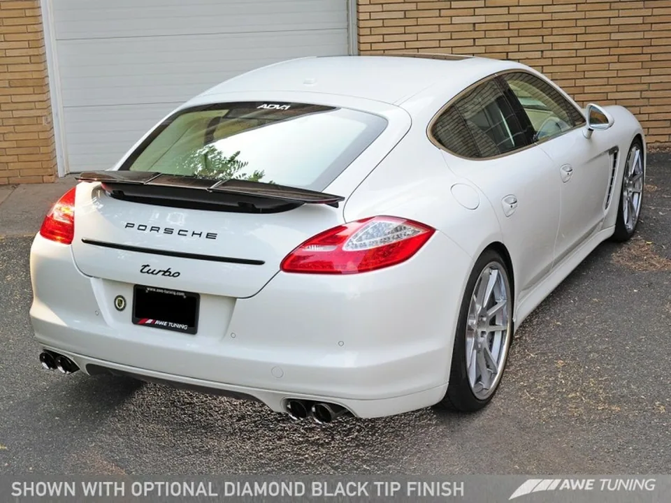 AWE Tuning 10-16 Panamera Turbo Performance Exhaust System Track Edition Polished Silver Tips 3010-42024 3 of 3