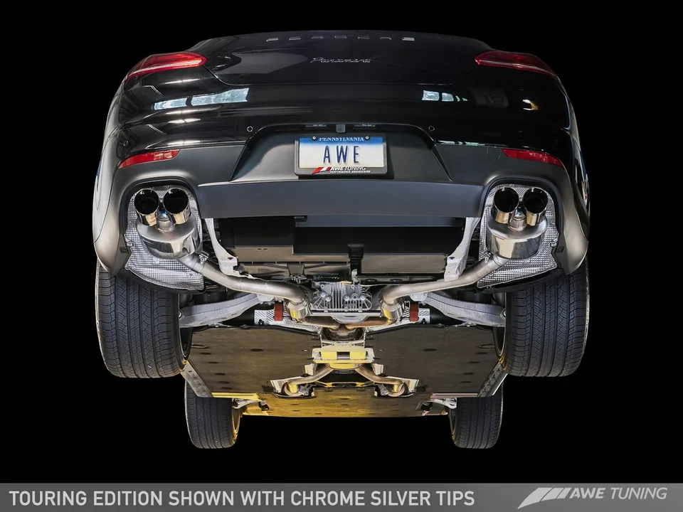 AWE Tuning 11-13 Porsche Panamera 2/4 Touring Edition Exhaust - w/Diamond Black Tips 3015-43064 2 of 3