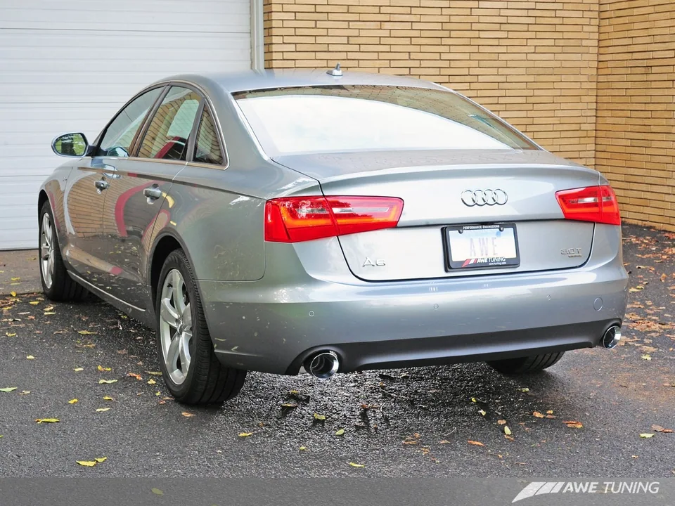 AWE Tuning 12-15 Audi C7 A6 3.0T Touring Edition Exhaust - Dual Outlet Chrome Silver Tips 3015-32048 2 of 5