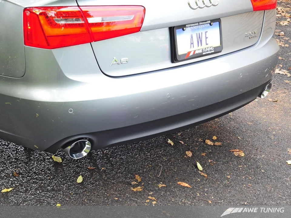 AWE Tuning 12-15 Audi C7 A6 3.0T Touring Edition Exhaust - Dual Outlet Chrome Silver Tips 3015-32048 3 of 5