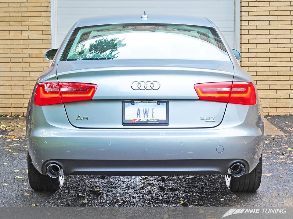 AWE Tuning 12-15 Audi C7 A6 3.0T Touring Edition Exhaust - Dual Outlet Chrome Silver Tips 3015-32048 4 of 5