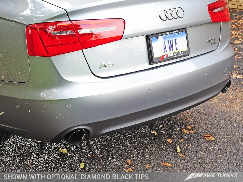 AWE Tuning 12-15 Audi C7 A6 3.0T Touring Edition Exhaust - Dual Outlet Diamond Black Tips 3015-33052 3 of 4