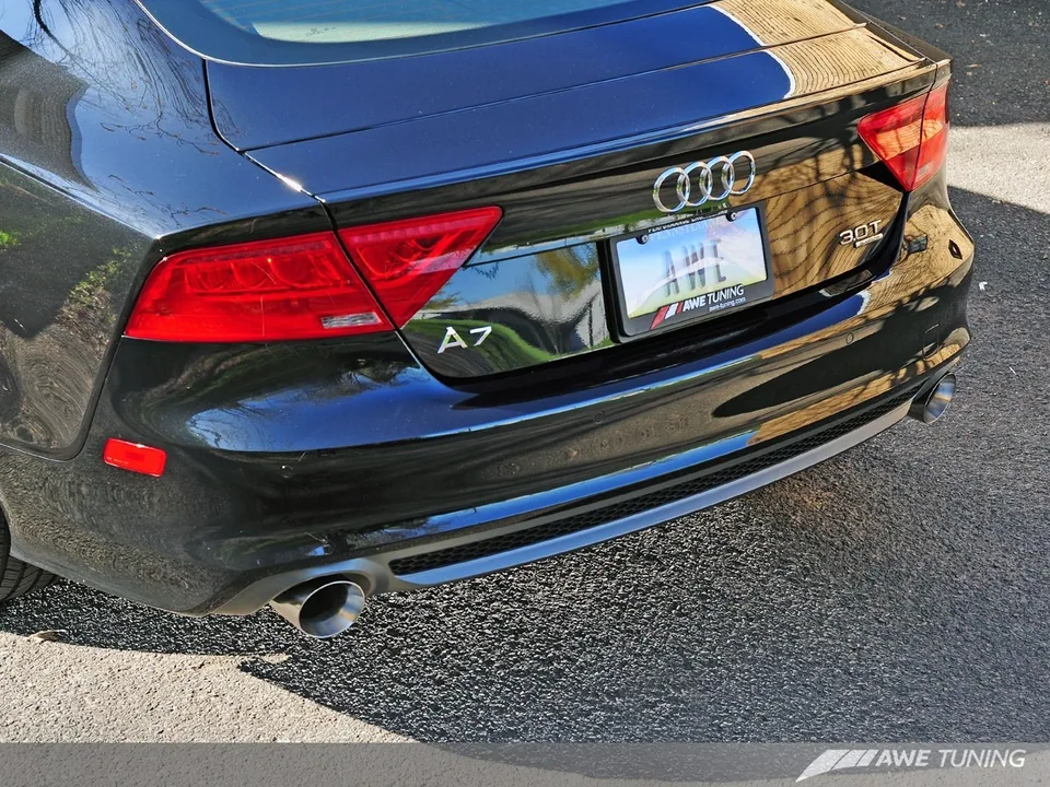 AWE Tuning 12-15 Audi C7 A7 3.0T Touring Edition Exhaust - Dual Outlet Chrome Silver Tips 3015-32070 3 of 5