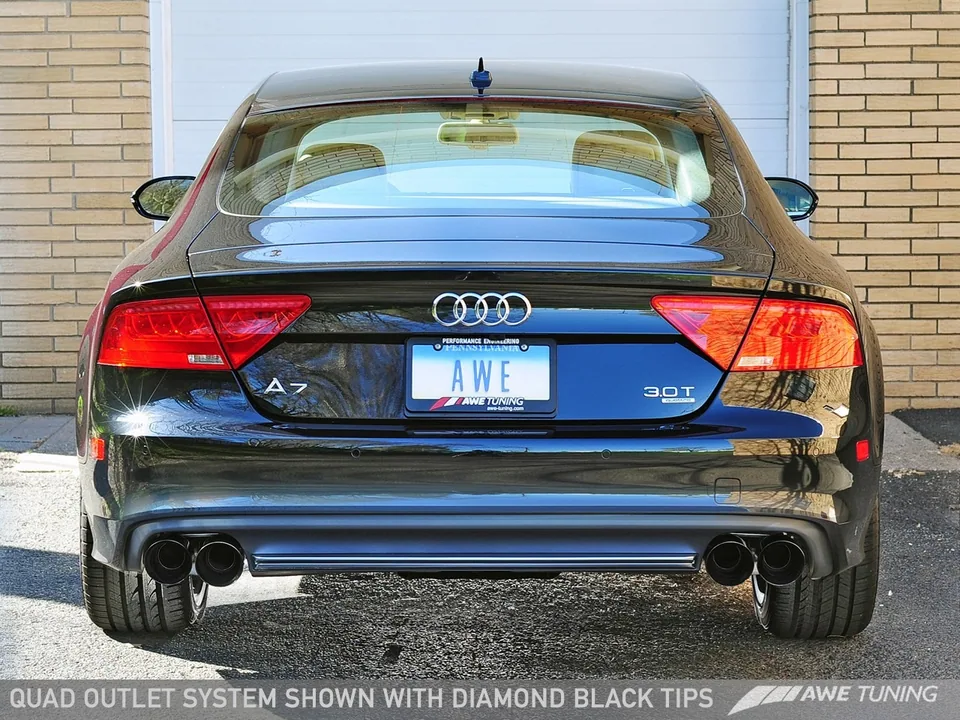 AWE Tuning 12-15 Audi C7 A7 3.0T Touring Edition Exhaust - Quad Outlet Diamond Black Tips 3015-43078 1 of 2