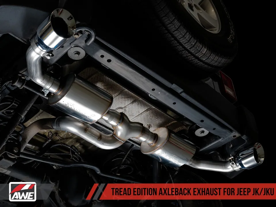 AWE Tuning 12-18 Jeep Wrangler JK/JKU 3.6L Tread Edition Axle-Back Dual Exhaust - Chrome Silver Tips 3015-32003 2 of 4