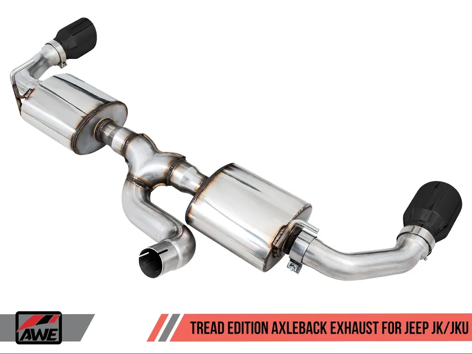 AWE Tuning 12-18 Jeep Wrangler JK/JKU 3.6L Tread Edition Axle-Back Dual Exhaust - Diamond Black Tips 3015-33003 2 of 6