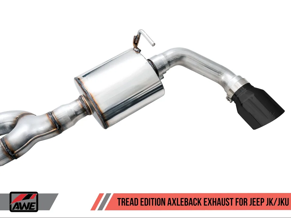 AWE Tuning 12-18 Jeep Wrangler JK/JKU 3.6L Tread Edition Axle-Back Dual Exhaust - Diamond Black Tips 3015-33003 3 of 6