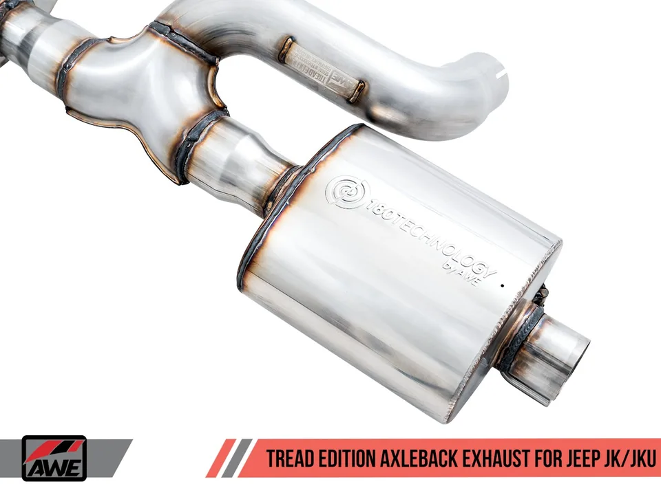 AWE Tuning 12-18 Jeep Wrangler JK/JKU 3.6L Tread Edition Axle-Back Dual Exhaust - Diamond Black Tips 3015-33003 4 of 6