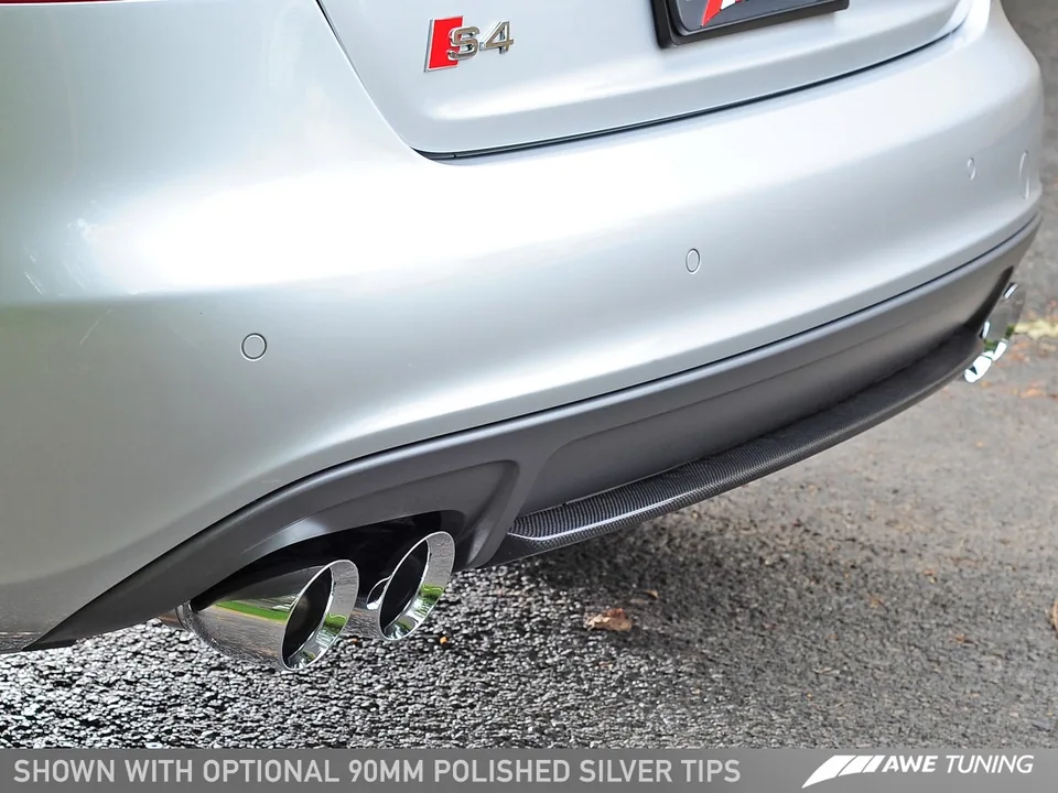 AWE Tuning 13-16 Audi B8.5 S4 3.0T Track Edition Exhaust - Chrome Silver Tips (102mm) 3020-42026 4 of 6