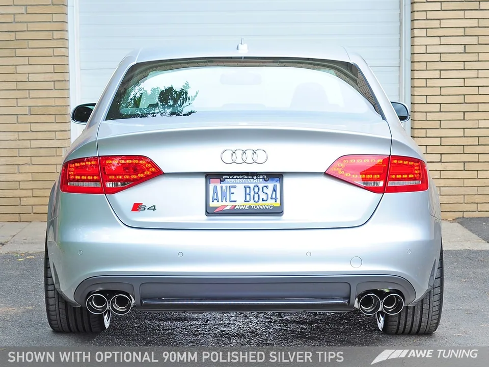 AWE Tuning 13-16 Audi B8.5 S4 3.0T Track Edition Exhaust - Chrome Silver Tips (102mm) 3020-42026 5 of 6