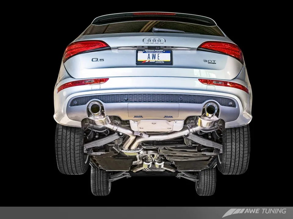 AWE Tuning 13-17 Audi 8R Q5 3.0T Touring Edition Exhaust Dual Outlet Chrome Silver Tips 3015-32050 1 of 4