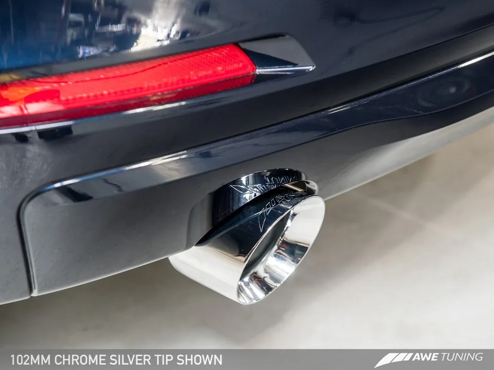 AWE Tuning 13-18 BMW F30 320i Touring Exhaust &amp; Performance Mid Pipe - Chrome Silver Tip (102mm) 3015-22044 4 of 5