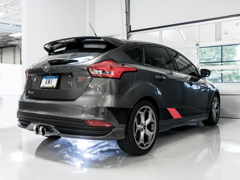 AWE Tuning 13-18 Ford Focus ST Touring Edition Cat-back Exhaust - Non-Resonated - Chrome Silver Tips 3015-32092 2 of 3