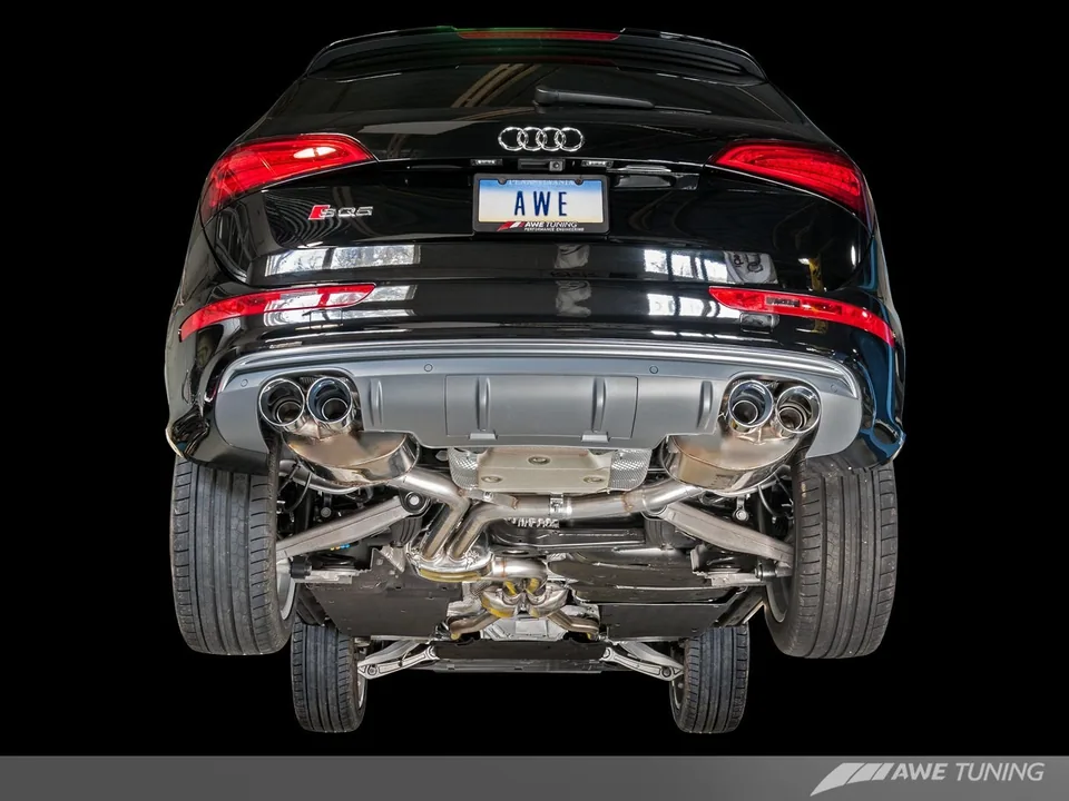 AWE Tuning 14-17 Audi 8R SQ5 Touring Edition Exhaust - Quad Outlet Chrome Silver Tips 3015-42052 1 of 3
