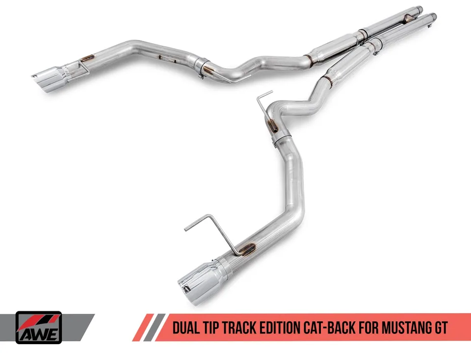 AWE Tuning 15-17 Ford S550 Mustang GT Cat-back Exhaust - Track Edition (Chrome Silver Tips) 3020-32028 1 of 5