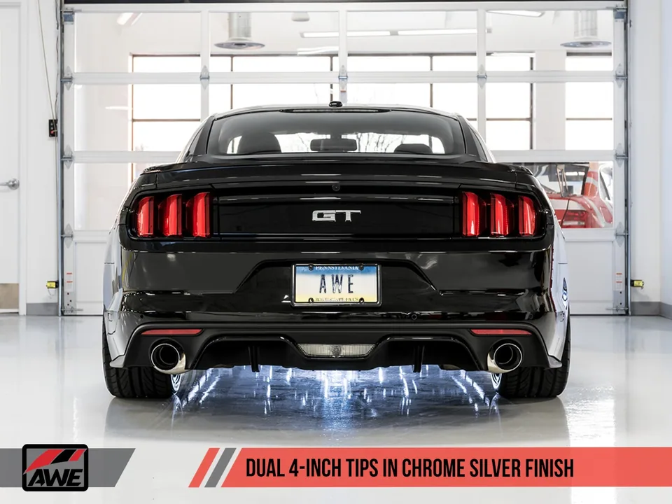 AWE Tuning 15-17 Ford S550 Mustang GT Cat-back Exhaust - Track Edition (Chrome Silver Tips) 3020-32028 4 of 5