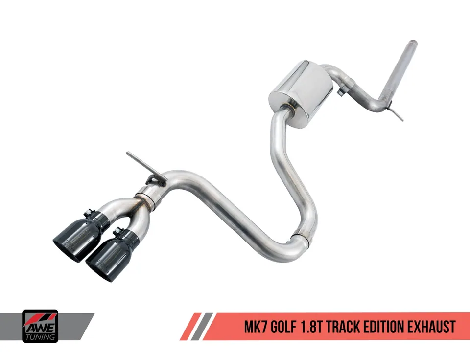 AWE Tuning 15-17 VW MK7 Golf 1.8T Track Edition Exhaust w/Diamond Black Tips (90mm) 3020-23022 1 of 6