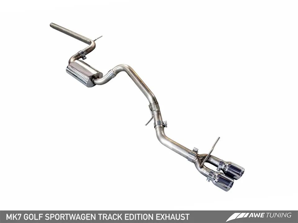 AWE Tuning 15-17 VW MK7 Golf SportWagen Track Edition Exhaust w/Chrome Silver Tips (90mm) 3020-22016 1 of 6
