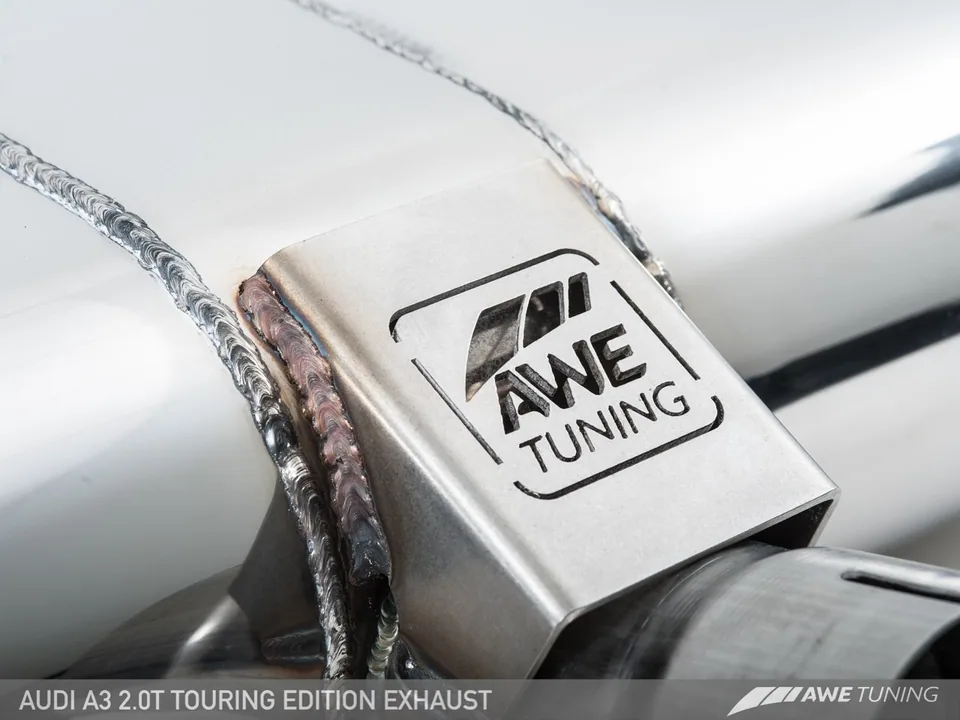 AWE Tuning 15-20 Audi 8V A3 Touring Edition Exhaust - Dual Outlet Chrome Silver 90 mm Tips 3015-32056 4 of 6