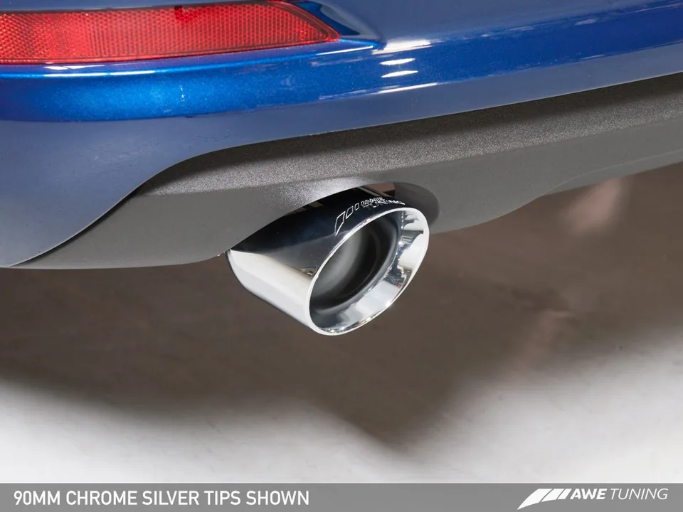 AWE Tuning 15-20 Audi 8V A3 Touring Edition Exhaust - Dual Outlet Chrome Silver 90 mm Tips 3015-32056 5 of 6
