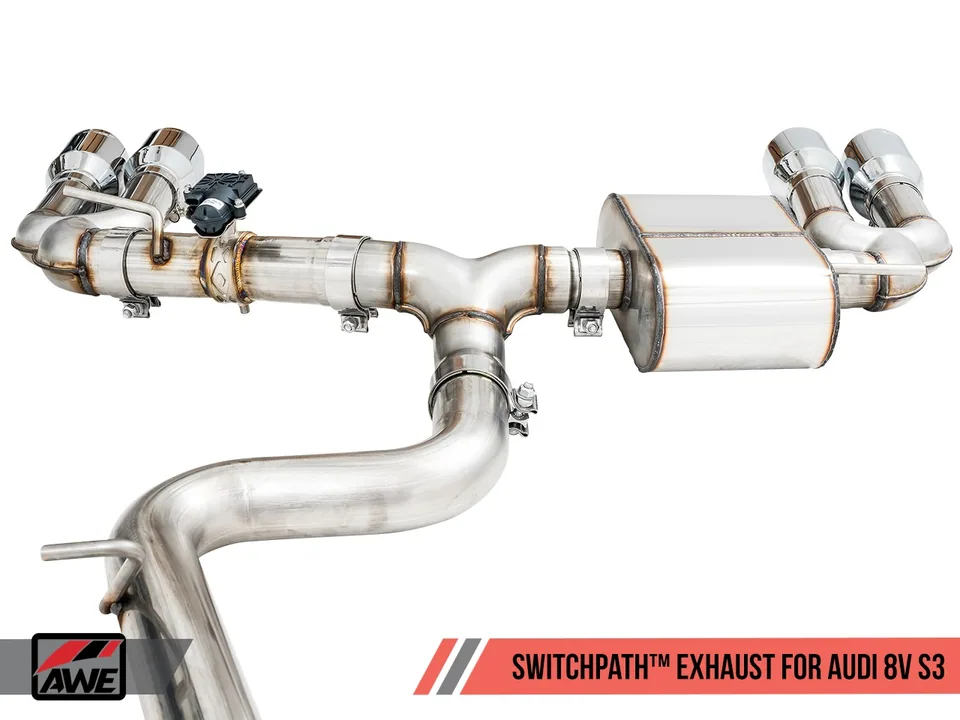 AWE Tuning 15-20 Audi 8V S3 SwitchPath Exhaust w/Chrome Silver Tips 102mm 3025-42068 3 of 6