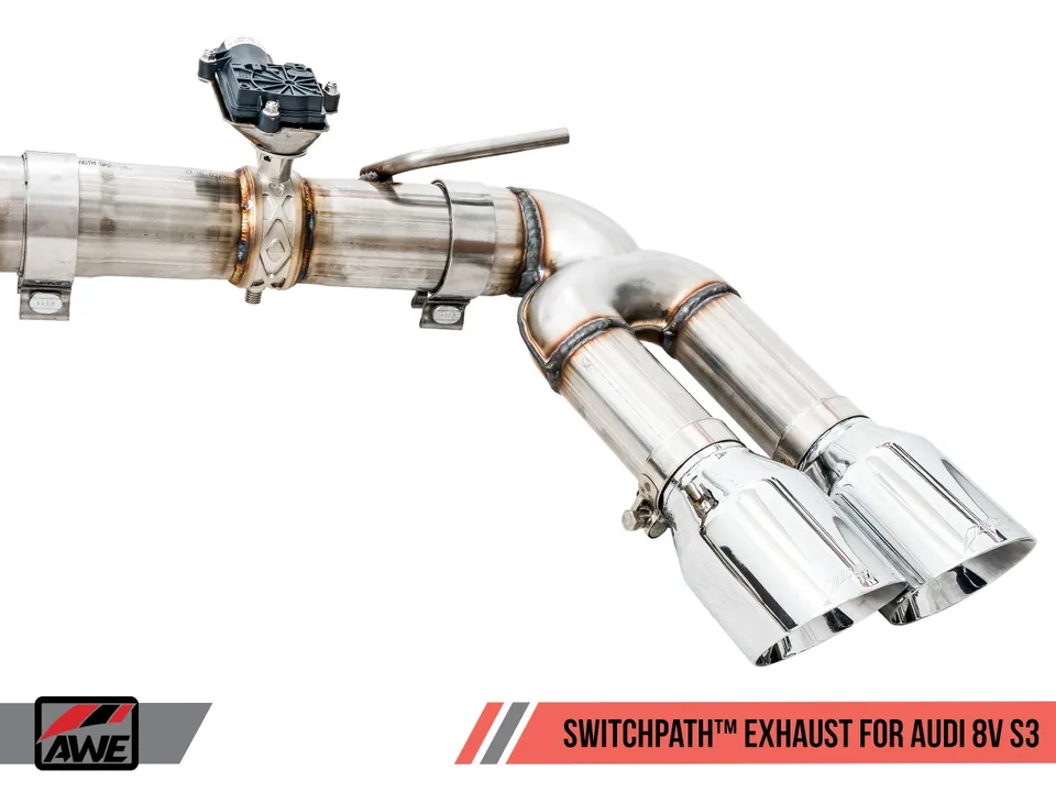 AWE Tuning 15-20 Audi 8V S3 SwitchPath Exhaust w/Chrome Silver Tips 102mm 3025-42068 4 of 6