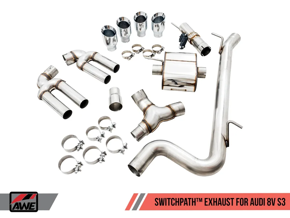 AWE Tuning 15-20 Audi 8V S3 SwitchPath Exhaust w/Chrome Silver Tips 102mm 3025-42068 6 of 6