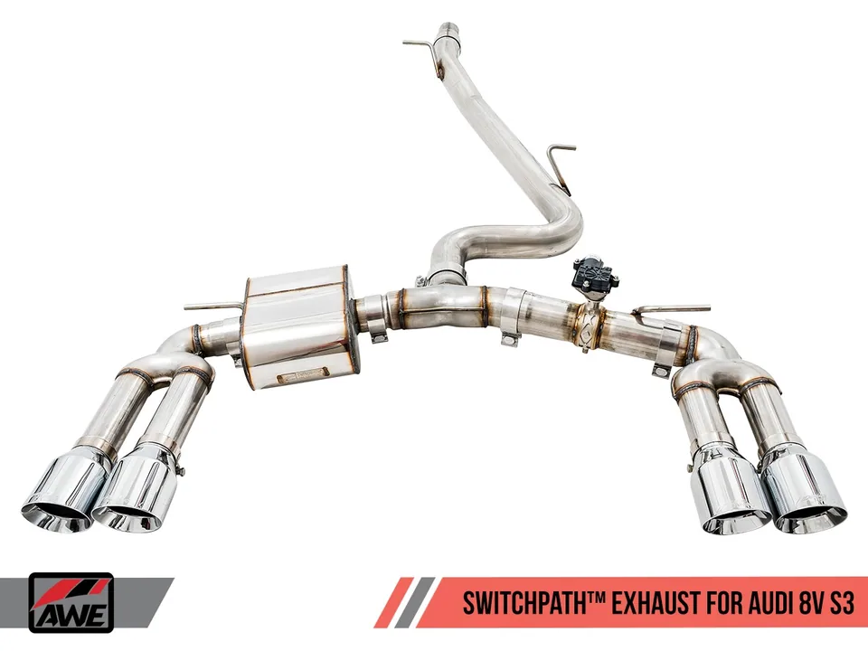 AWE Tuning 15-20 Audi 8V S3 SwitchPath Exhaust w/Diamond Black Tips 102mm 3025-43072 2 of 6