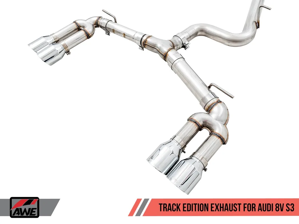 AWE Tuning 15-20 Audi 8V S3 Track Edition Exhaust w/Chrome Silver Tips 102mm 3015-42142 2 of 6
