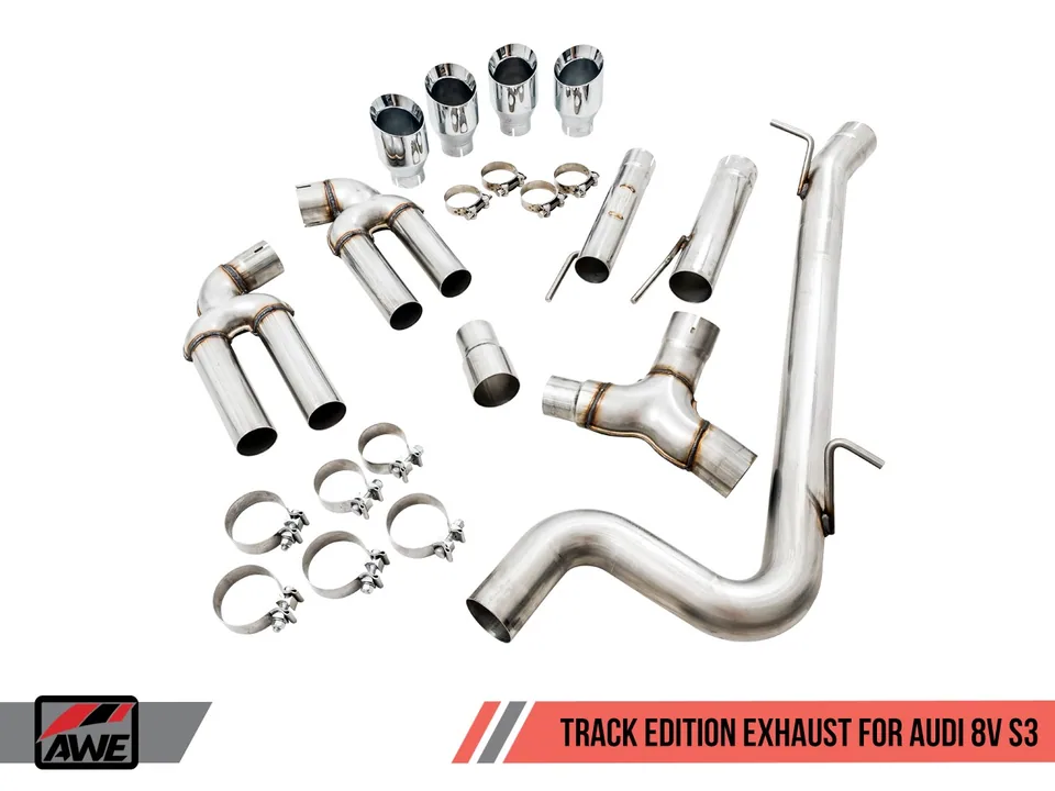 AWE Tuning 15-20 Audi 8V S3 Track Edition Exhaust w/Chrome Silver Tips 102mm 3015-42142 6 of 6