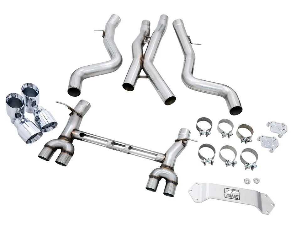 AWE Tuning 15-20 BMW F8X M3/M4 Track Edition Catback Exhaust - Chrome Silver Tips 3020-42082 4 of 6