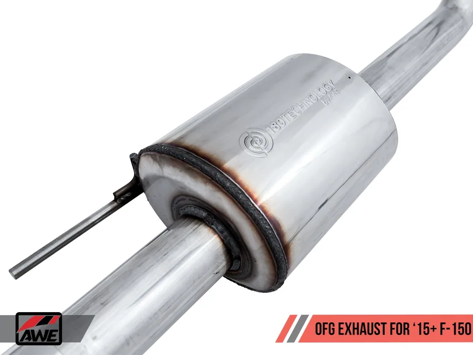 AWE Tuning 15-20 Ford F-150 0FG Single Exit Performance Exhaust System w/4.5in Chrome Silver Tips 3015-22066 5 of 6