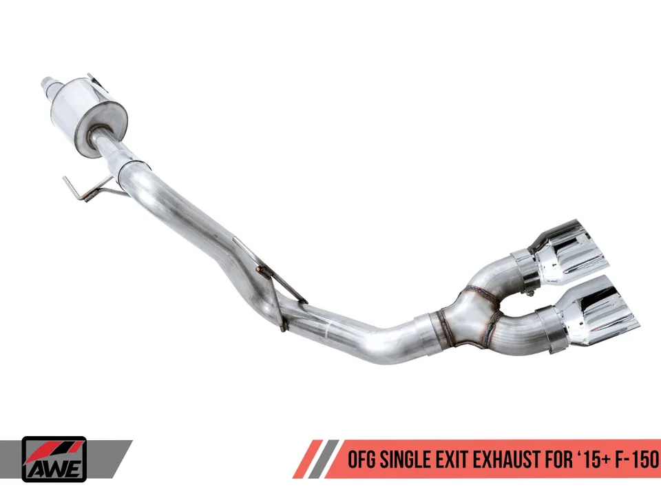 AWE Tuning 15-20 Ford F-150 0FG Single Exit Performance Exhaust System w/4.5in Diamond Black Tips 3015-23058 2 of 6