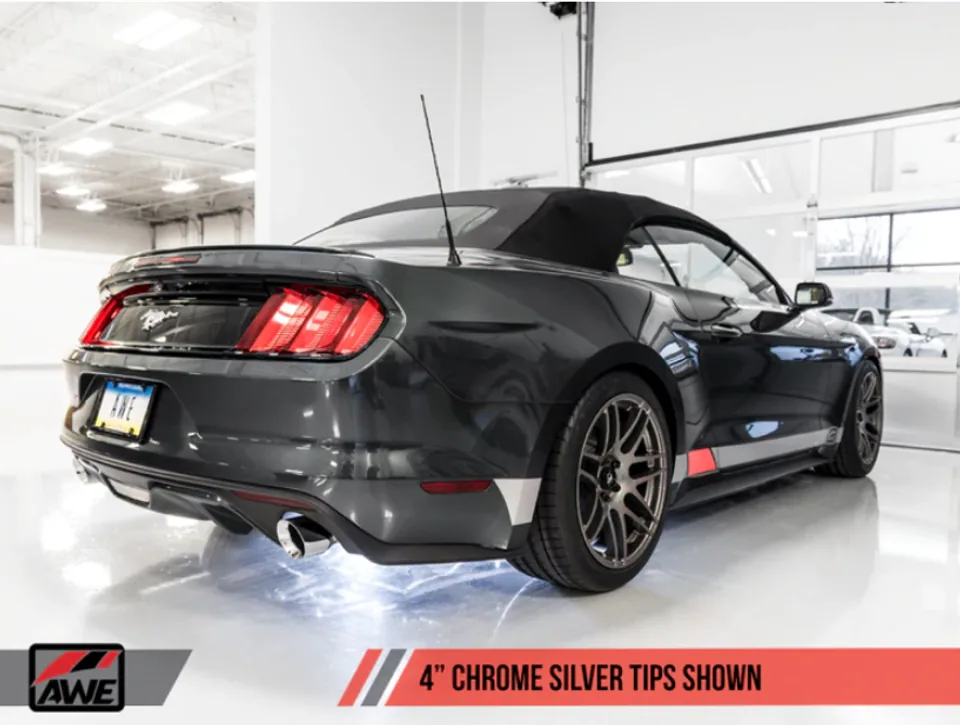 AWE Tuning 15-20 S550 Mustang EcoBoost Axle-back Exhaust - Touring Edition (Chrome Silver Tips) 3015-32086 3 of 4