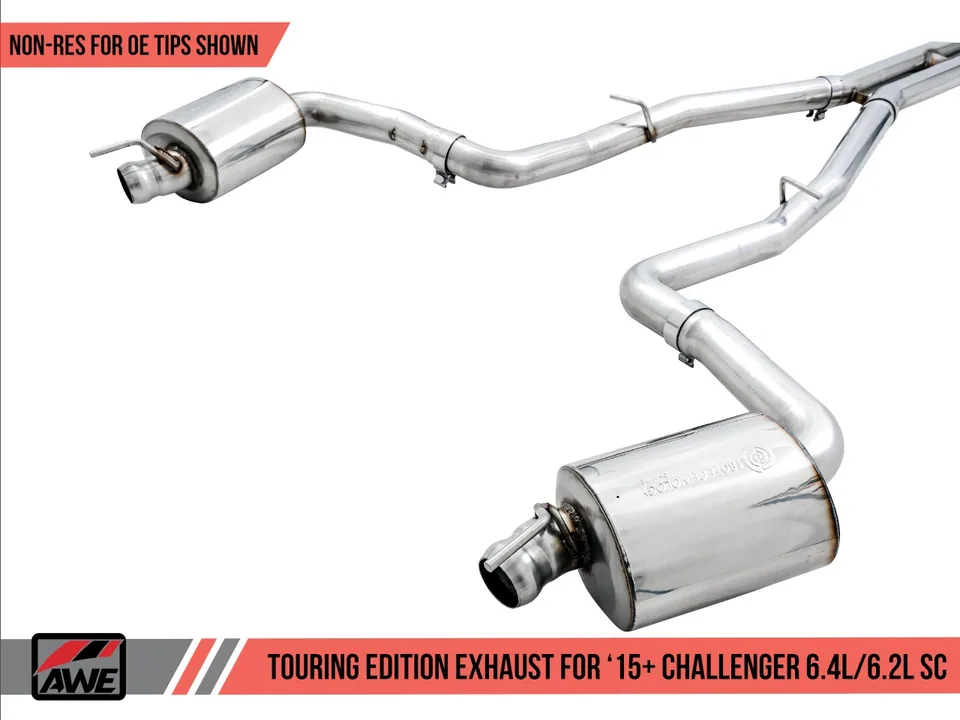 AWE Tuning 15-21 Dodge Challenger 6.4L/6.2L Non-Resonated Touring Edition Exhaust - Use Stock Tips 3020-11028 2 of 4