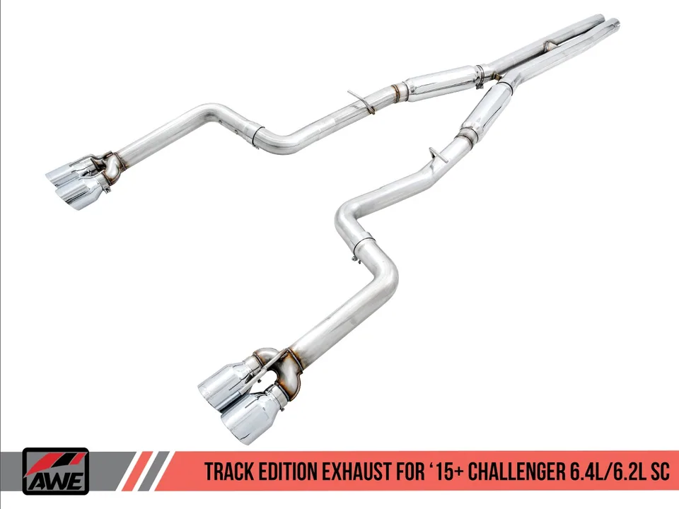 AWE Tuning 15-21 Dodge Challenger 6.4L/6.2L SC Track Edition Exhaust - Quad Chrome Silver Tips 3015-42136 1 of 6