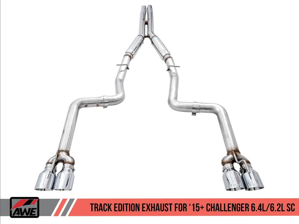 AWE Tuning 15-21 Dodge Challenger 6.4L/6.2L SC Track Edition Exhaust - Quad Diamond Black Tips 3015-43144 2 of 6