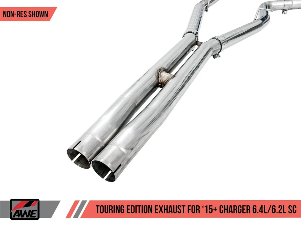 AWE Tuning 15-21 Dodge Charger 6.4L/6.2L Non-Resonated Touring Edition Exhaust - Diamond Blk Tips 3020-33070 5 of 6
