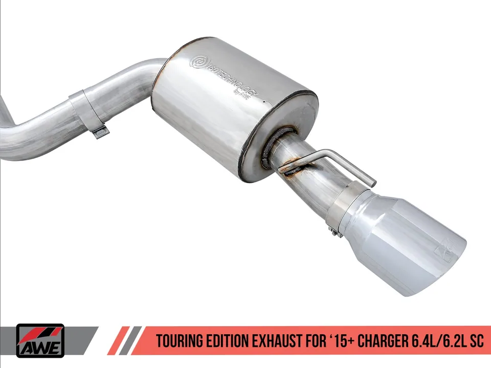 AWE Tuning 15-21 Dodge Charger 6.4L/6.2L SC Non-Resonated Touring Edition Exhaust - Silver Tips 3020-32056 4 of 6