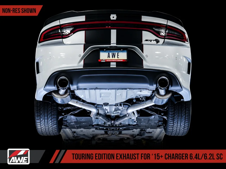 AWE Tuning 15-21 Dodge Charger 6.4L/6.2L SC Resonated Touring Edition Exhaust - Diamond Black Tips 3015-33128 6 of 6