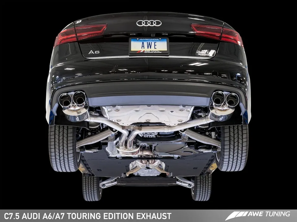 AWE Tuning 16-18 Audi C7.5 A6 3.0T Touring Edition Exhaust - Quad Outlet Chrome Silver Tips 3015-42072 6 of 6