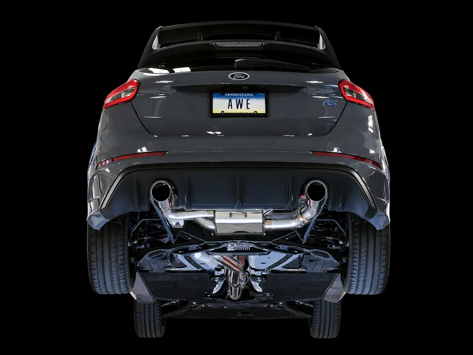 AWE Tuning 16-18 Ford Focus RS SwitchPath Cat-back Exhaust - Chrome Silver Tips 3025-32024 4 of 5